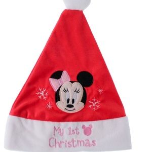 Disney Minnie Mouse Baby's First Christmas Stocking and Hat Set